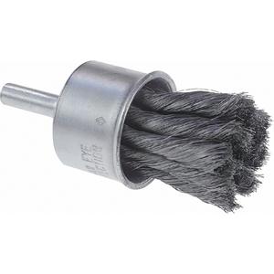 Knot Wire End Brush - 1", 0.006", Steel, 1/4"