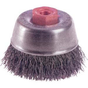 Crimped Wire Cup Brushes - High Speed Small Grinder - 2-3/4", 1", 0.014, Stainless Steel, 5/8"-11, 14000