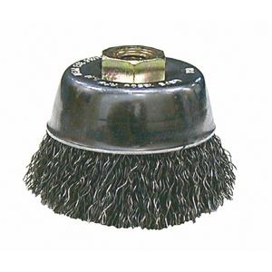 Crimped Wire Cup Brushes - High Speed Small Grinder - 2-3/4", 1", 0.014, Steel, M-10 x 1.25, 14000