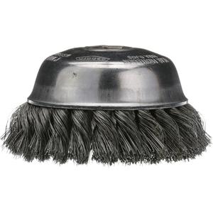 Knotted Cup Brush - 4", 1-1/4", 0.014", Steel, 5/8"-11