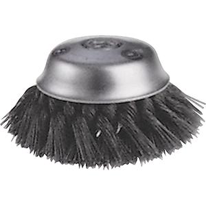 Knot Wire Cup Brushes - Stagger Row - 5-3/4", 0.02", Steel, 5/8"-11, 1.75, 6000