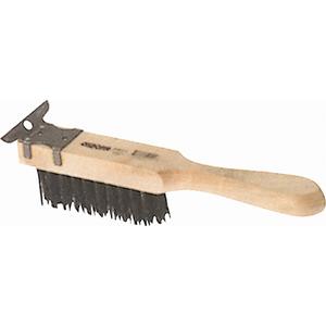 Straight Handle Scratch Brushes With Scraper - 5-1/2", 11-3/8", 4 x 11, 1-5/8", Steel