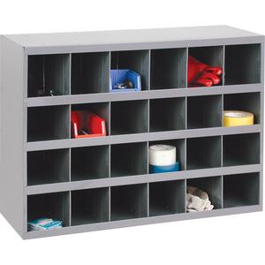Steel Storage Bin Cabinet - Grey, 33-3/4", 12", 23-7/8", 12", 24, 5 3/8 x 11 7/8 x 5 1/2