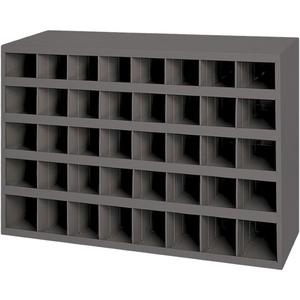 Steel Storage Bin Cabinet - Grey, 33-3/4", 8-1/2", 22-1/4", 8.5", 40, 4 x 8 3/8 x 4 1/2