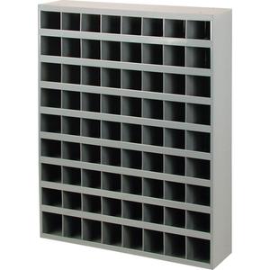 Steel Storage Bin Cabinet - Grey, 33-3/4", 8-1/2", 42", 8.2", 72, 4 x 8 3/8 x 4 1/2