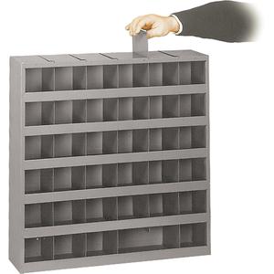 Adjustable Storage Bin Cabinet - 23-3/4", 23-3/4", 4-3/4", Grey, Steel, 36, 4.625", 36, 3 7/8 x 4 5/8 x 3 3/4