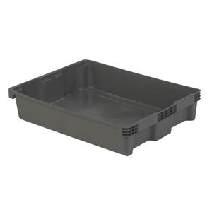 Polylewton Stack-N-Nest® Containers - Grey, 6.1", 29.6", 22.4", 29.6 x 22.4, 28.3 x 21, 6.1", 2.1