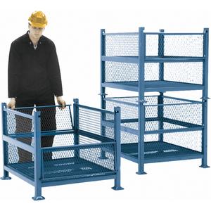Open Mesh Containers - 13, 2500 lbs., 40.5", 32.25", 34.5", 2, Mesh deck