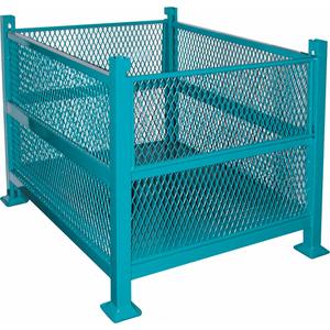 Open Mesh Containers - 13, 3000 lbs., 40.5", 32.25", 34.5", 2, Sheet metal deck