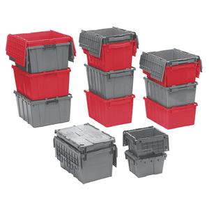 Flipak® Polyethylene Plastic (PE) Distribution Containers - Grey, 13", 23.5", 15.7", 23.5 x 15.7, 19.9 x 13.0, 1.9, 4.5:1