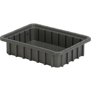 Divider Box® Containers - Grey, Red, Light Blue, Polyethylene, 2.5", 10.8", 8.3", 9.2 x 6.6 x 2.5, 0.07