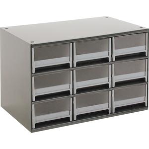 Modular Parts Cabinets - 3-1/16", 17", 10-9/16", Grey, Steel, 9, 10.5625", 3.0625", 5.1875"