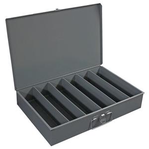 Compartment Steel Scoop Boxes - 18.34", 12.16", 3.16", 6 Vertical, 18 11/32 x 12 5/32 x 3 5/32, Large