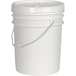 General Purpose Pail without Lid - Plastic, 4 L, White, 6", 8-1/4"