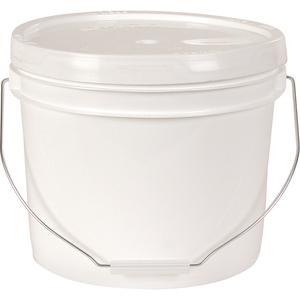 General-Purpose Pail with Lid - Plastic, 3 gal., White, 9", 11"