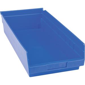 Plastic Shelf Bins - Blue, 20 lbs., 8-3/8", 17-7/8", 4"