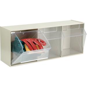 Tip-Out Bins Modular Storage System - 23-5/8", 7-3/4", 9 1/2", 3, Ivory, 7 3/8 x 5 7/8 x 8 5/8