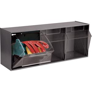 Tip-Out Bins Modular Storage System - 23-5/8", 7-3/4", 9-1/2", 3, Grey, 7 3/8 x 5 7/8 x 8 5/8