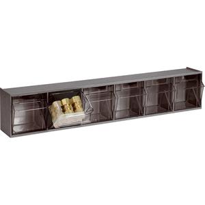 Tip-Out Bins Modular Storage System - 23-5/8", 3-5/8", 4-1/2", 6, Grey, 3 1/2 x 2 5/8 x 3 3/4
