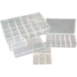 K-Resin Compartment Box - 1-1/2", 6-9/16", 9-5/8", 36, Transparent, Plastic
