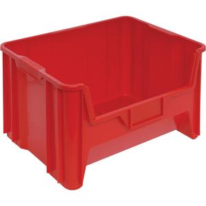 Giant Stacking Containers - Red, 19.875", 15.25", 12.4375", 100 lbs., 15 1/4" L x 19 7/8" W x 12 7/16" H, 19.875"