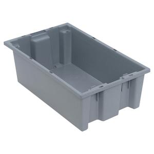 Stack & Nest Totes - Grey, 6", 18", 11", 6, 18", 11", 15 1/4 x 9 3/8 x 5 7/8