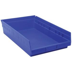 Shelf Bins - Blue, Green, 40 lbs., 11-1/8", 17-7/8", 4", 30178