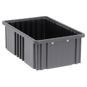 Conductive Dividable Grid Containers - Black, Polypropylene, 6", 10-7/8", 16-1/2"