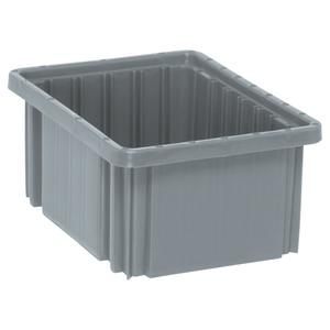 Divider Box® Containers - Grey, Red, Blue, Plastic, 5", 10.9", 8.3", 9.2 x 6.6 x 4.5, 0.19
