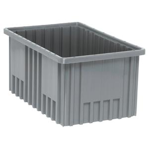 Divider Box® Containers - Grey, Red, Blue, Plastic, 8", 16.5", 10.9", 14.9 x 9.3 x 7.5, 0.6