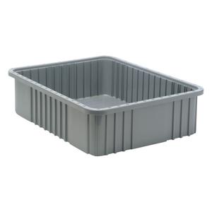 Divider Box® Containers - Grey, Red, Blue, Plastic, 6", 22.5", 17.5", 20.6 x 15.6 x 5.5, 0.97