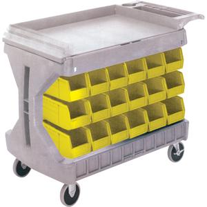 Pro Cart With Yellow Bins - 45-5/18", 24", 34-3/4", Double-sided, 36