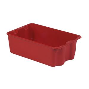 Polylewton Stack-N-Nest® Containers - Red, 7.9", 24", 14.1", 24.0 x 14.1, 21.8 x 11.5, 7.9", 1.1