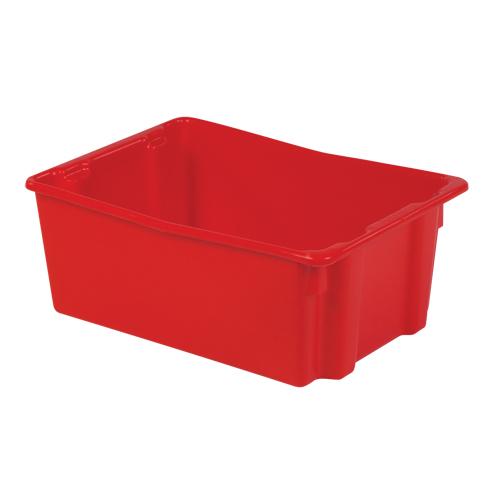 Polylewton Stack-N-Nest® Containers - Red, 10.5", 26.1", 18.7", 26.1 x 18.7, 24.0 x 15.9, 10.5", 2.1