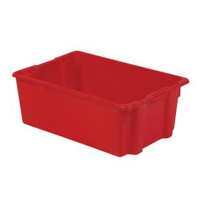 Polylewton Stack-N-Nest® Containers - Red, 10.5", 28.4", 18.7", 28.4 x 18.7, 26.0 x 15.9, 10.5", 2.3