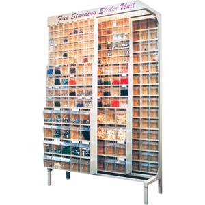 Free Standing Slider System - 48", 18", 77", 56, 48" W x 16" D x 66 1/4" H (with 56 bins, 364 cups)
