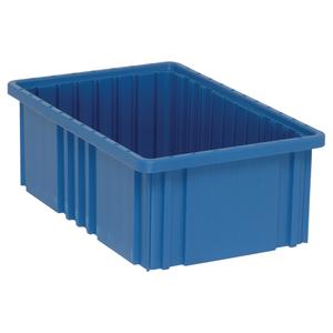 Divider Box® Containers - Blue, Red, Plastic, 6", 16.5", 10.9", 14.9 x 9.3 x 5.5, 0.44