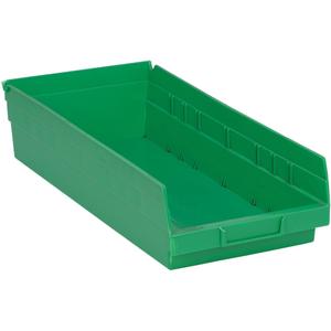 Shelf Bins - Green, 40 lbs., 8-1/8", 17-7/8", 4", 30158