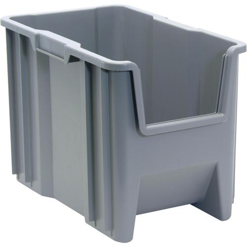 Giant Stacking Containers - Grey, 100 lbs., 10-7/8", 17-1/2", 12-1/2"