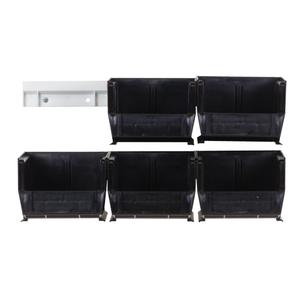 Hang-n-Stack Bin Complete Package - Black, 20 lbs., 4-1/8", 5-3/8", 3"