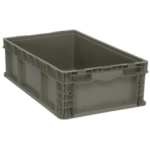 Collapsible Stacking Container - Grey, 15", 24", 7.5", 150 lbs.