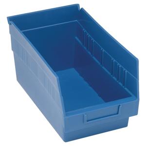 Store More™ Plastic Shelf Bins - Blue, Red, 50 lbs., 6-5/8", 11-5/8", 6", 5 1/2 x 10 1/6 x 6, 30090