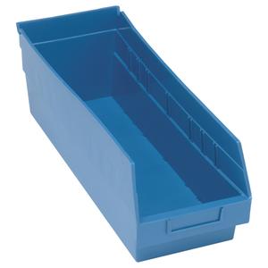 Store More™ Plastic Shelf Bins - Blue, Yellow, Red, 70 lbs., 6-5/8", 17-7/8", 6", 5 1/2 x 16 1/2 x 6, 30098