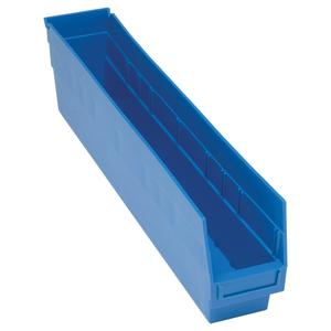 Store More™ Plastic Shelf Bins - Blue, Yellow, Red, 90 lbs., 4-1/8", 23-5/8", 6", 3 x 22 1/8 x 6, 30044
