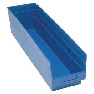 Store More™ Plastic Shelf Bins - Blue, 90 lbs., 6-5/8", 23-5/8", 6", 5 1/2 x 22 1/8 x 6, 30094