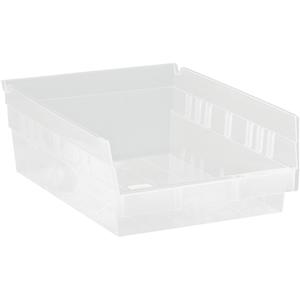 Shelf Bins - Clear, 30 lbs., 8-3/8", 11-5/8", 4", 30150