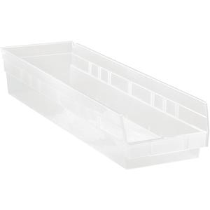 Shelf Bins - Clear, 50 lbs., 6-5/8", 23-5/8", 4", 30164