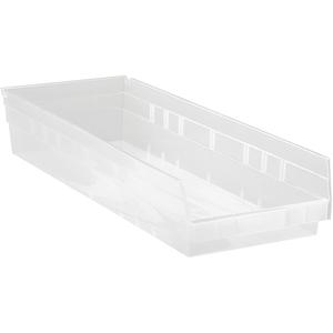 Shelf Bins - Clear, 50 lbs., 8-3/8", 23-5/8", 4", 30184