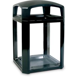 Landmark Series® Classic Container with Dome Top - 50 US gal., Plastic, Black