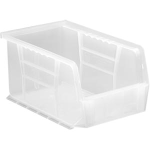 Clear-View Ultra Stack & Hang Bin - Clear, 20 lbs., 6", 9-1/4", 5", FDA approved polypropylene, 5 1/8", 8 1/2", 4 1/2"